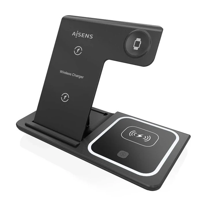 AISENS Cargador inalambrico USB-C 3 EN1 15w NEGRO 3