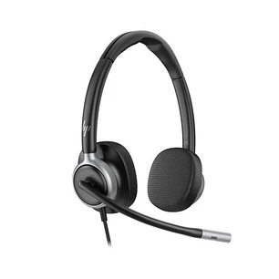 HP Poly Mission 625 Auriculares con Microfono - Almohadillas Polipiel Acolchadas - Controles en Cable