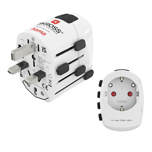 Hama World Travel Pro Adaptador Universal de Viaje - Mas de 150 Paises - 250V, 7A - Color Blanco