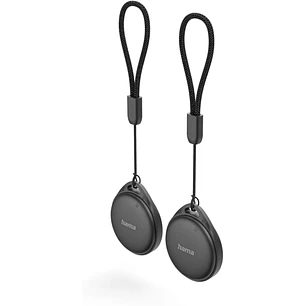 Hama Key Finder Pack 2 Localizadores Antiperdida - Compatible Apple y Google - Bluetooth - Autonomia hasta 365 Dias - Color Negro