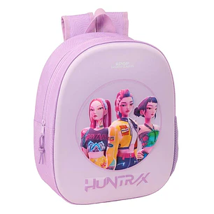 Safta K-Pop Demon Hunters Iconic Mochila 3D - Portabotellas - Hombreras Acolchadas - Asa de Mano Superior - 27x33x10cm - Color Lavanda