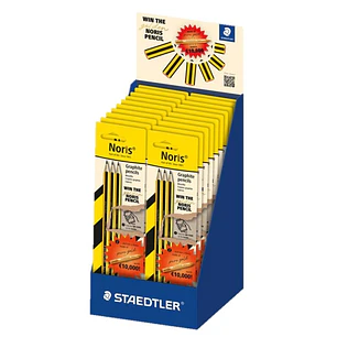 Staedtler Noris Expositor con 20 Blisters de 3 Lapices de Grafito Hexagonal HB - Mina Ultrarresistente de 2mm - Madera de Bosques Sostenibles