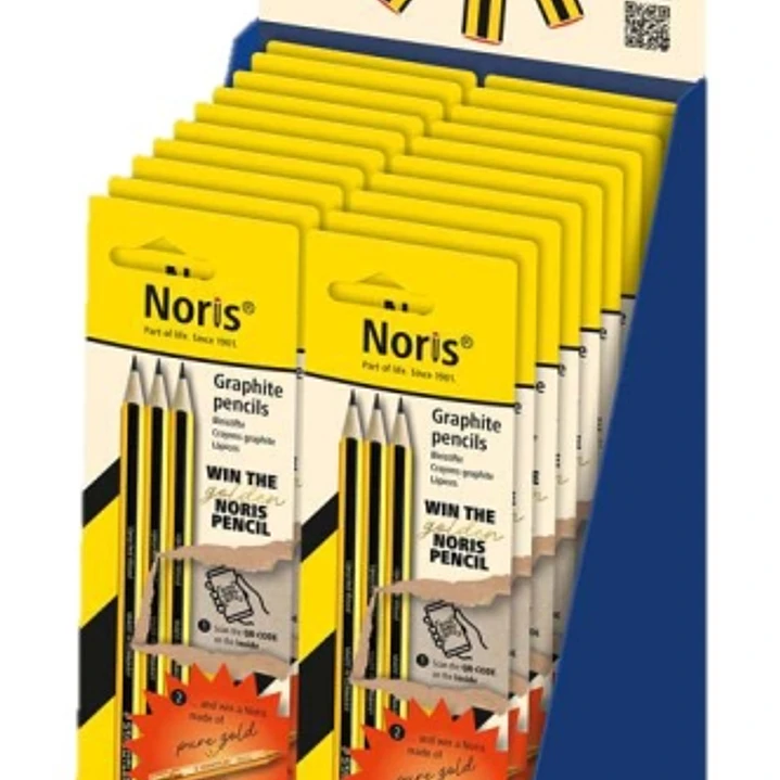 Staedtler Noris Expositor con 20 Blisters de 3 Lapices de Grafito Hexagonal HB - Mina Ultrarresistente de 2mm - Madera de Bosques Sostenibles 1