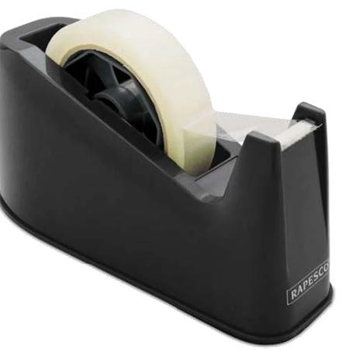 Rapesco Portarollos para Cinta Adhesiva 25mmx66m - Base de Goma Antideslizante - Cinta no Incluida - Color Negro 1