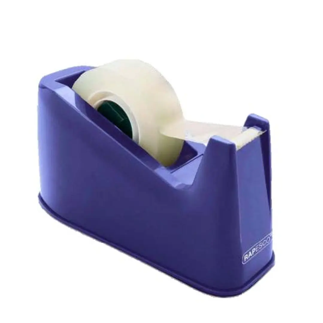 Rapesco Portarollos para Cinta Adhesiva 19mmx66m - Base de Goma Antideslizante - Cinta no Incluida - Color Azul 1
