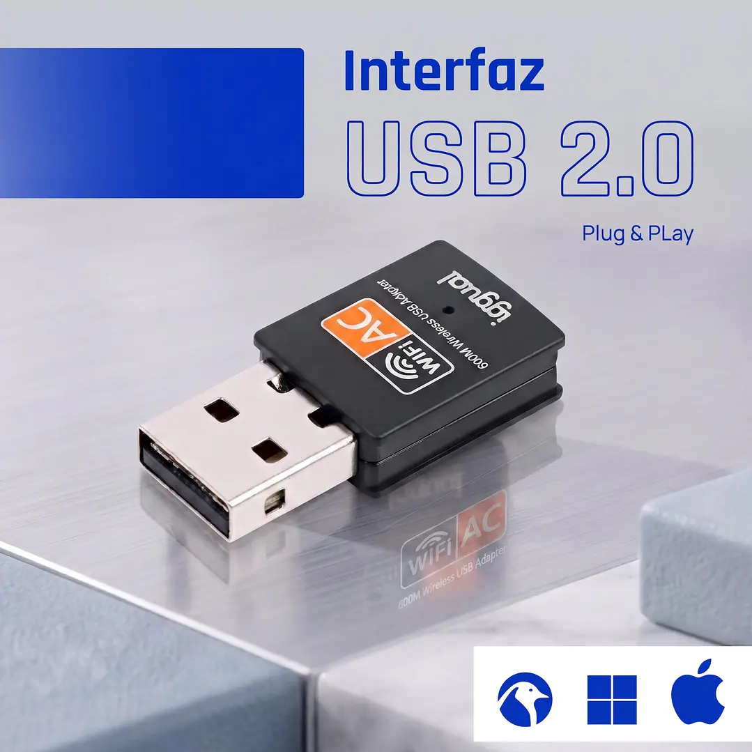 iggual Adaptador USB Wifi 600 Mbps dual 2.4G/5G 3