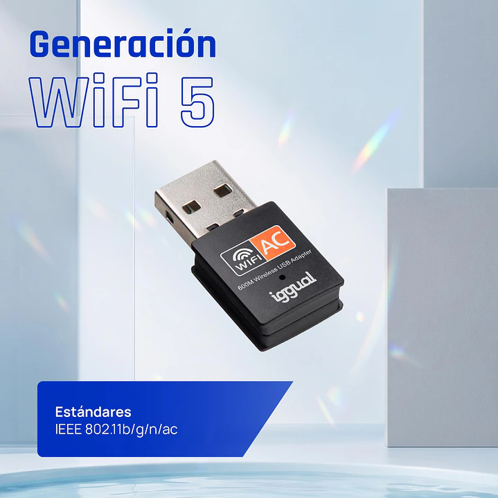 iggual Adaptador USB Wifi 600 Mbps dual 2.4G/5G 4