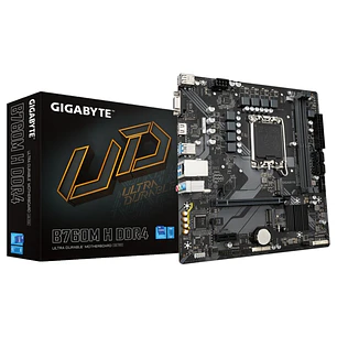 Gigabyte B760M H DDR4 Placa Base Intel1700 2x DDR4 - M.2, SATA, PCIe3.0 - HDMI, VGA, DP, RJ-45, USB 3.2 - MicroATX