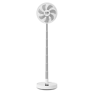 Muvip MV0664 Ventilador de Pie y Sobremesa - Diametro de 19cm - Bateria de 3600 mAh - Plegable, Extensible y Portatil - Temporizador - Color Blanco