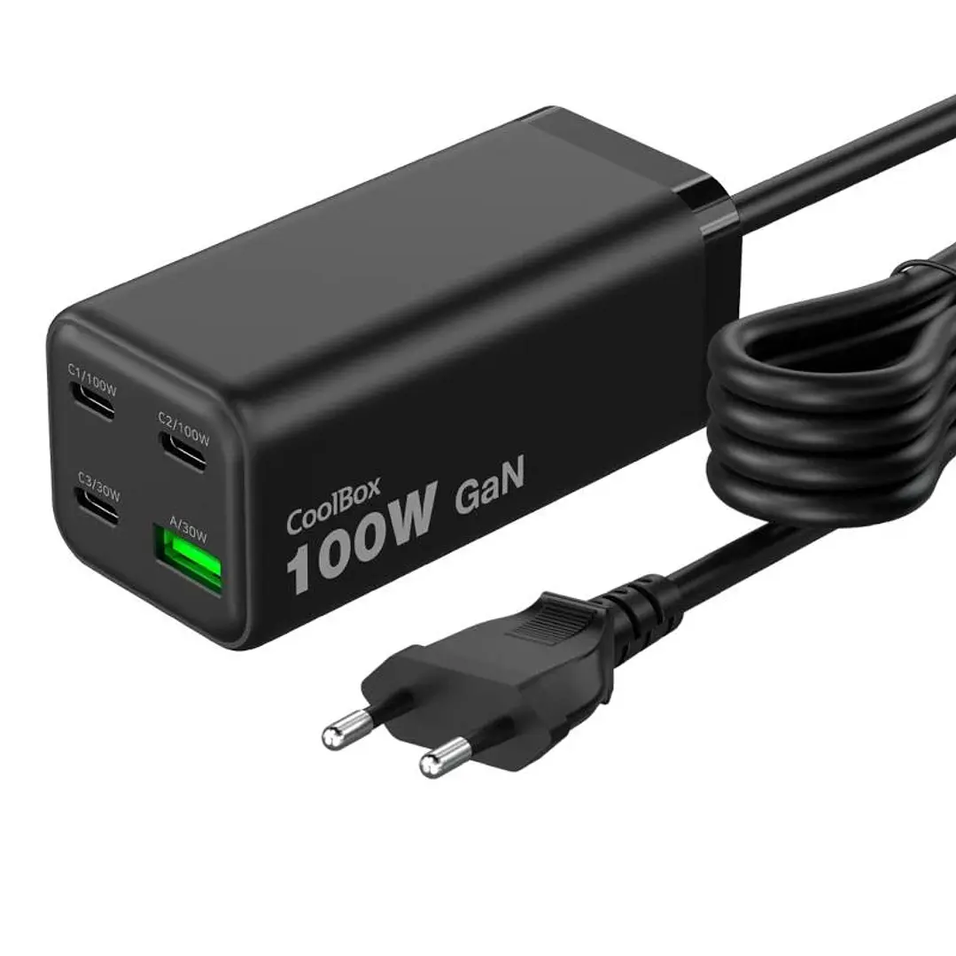 COOLBOX Estación Carga USB 100W Gan C+C+C+A S.Mesa 1