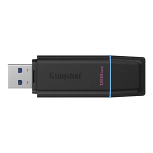 Kingston DataTraveler Exodia Memoria USB 128GB - USB 3.2 Gen 1 - Con Tapa - Enganche para Llavero - Color Negro (Pendrive)
