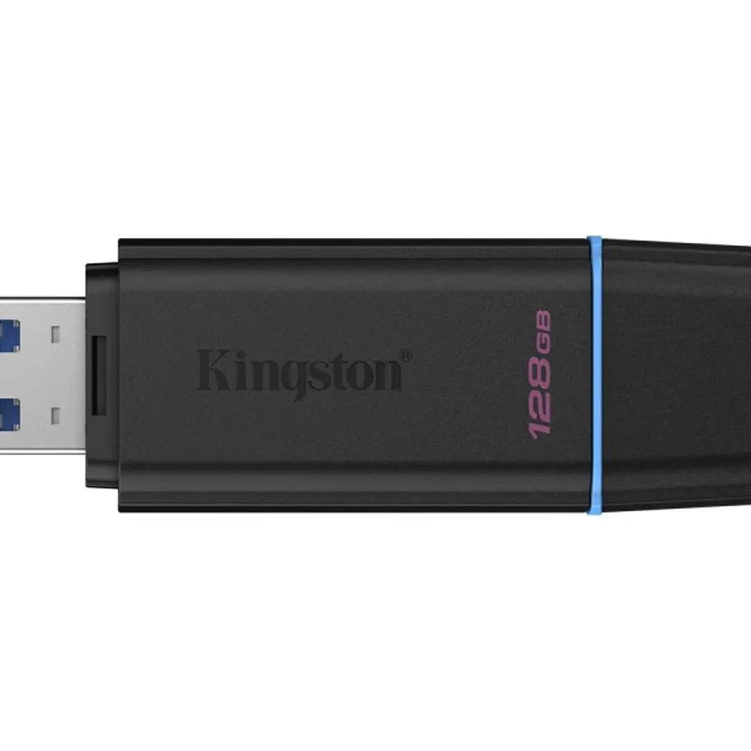 Kingston DataTraveler Exodia Memoria USB 128GB - USB 3.2 Gen 1 - Con Tapa - Enganche para Llavero - Color Negro (Pendrive) 1