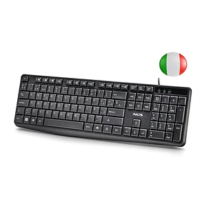 NGS Funky V4 Teclado USB - QWERTY Portugues - 12 Teclas Multimedia - Teclas de Membrana Silenciosas - Inclinacion Ajustable - Cable 1.5m - Color Negro