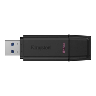 Kingston DataTraveler Exodia Memoria USB 64GB - USB 3.2 Gen 1 - Con Tapa - Enganche para Llavero - Color Negro (Pendrive)