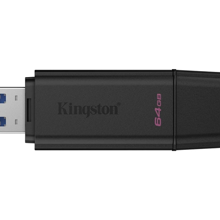 Kingston DataTraveler Exodia Memoria USB 64GB - USB 3.2 Gen 1 - Con Tapa - Enganche para Llavero - Color Negro (Pendrive) 1