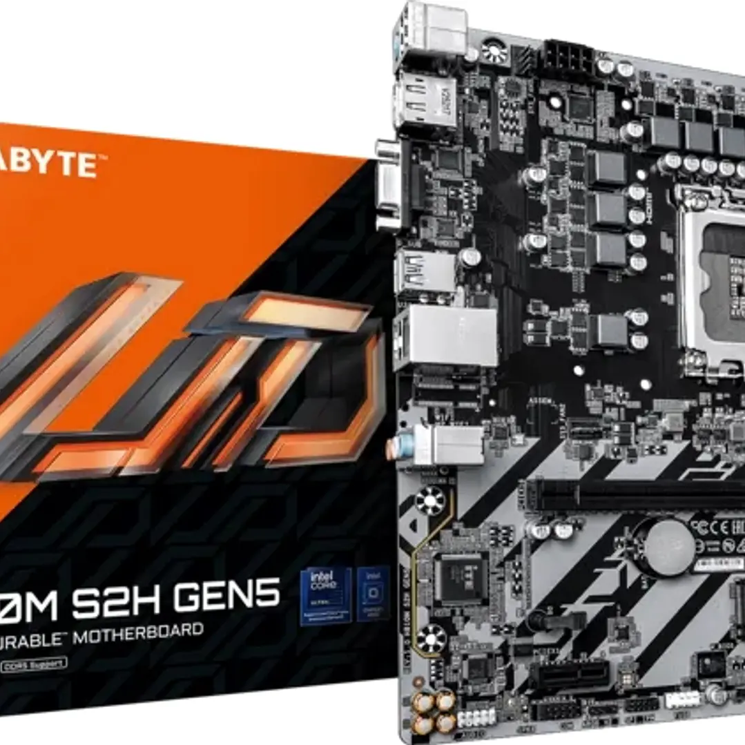 Gigabyte H810M S2H GEN5 Placa Base Intel 1851 2x DDR5 - M.2, SATA, PCIe4.0 - HDMI, DisplayPort, VGA, RJ-45, USB 3.2 - MicroATX 1