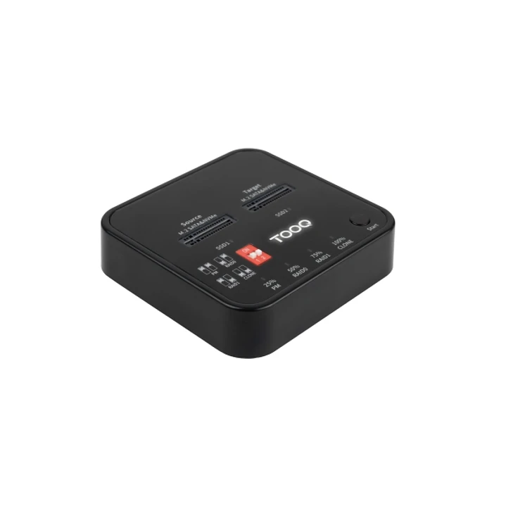 Tooq TQDS-201B Dock Doble Bahia M.2 NVMe NGFF PCIe - USB-C 3.2 Gen2 - Soporta PM, RAID0, RAID1 - Color Negro 1