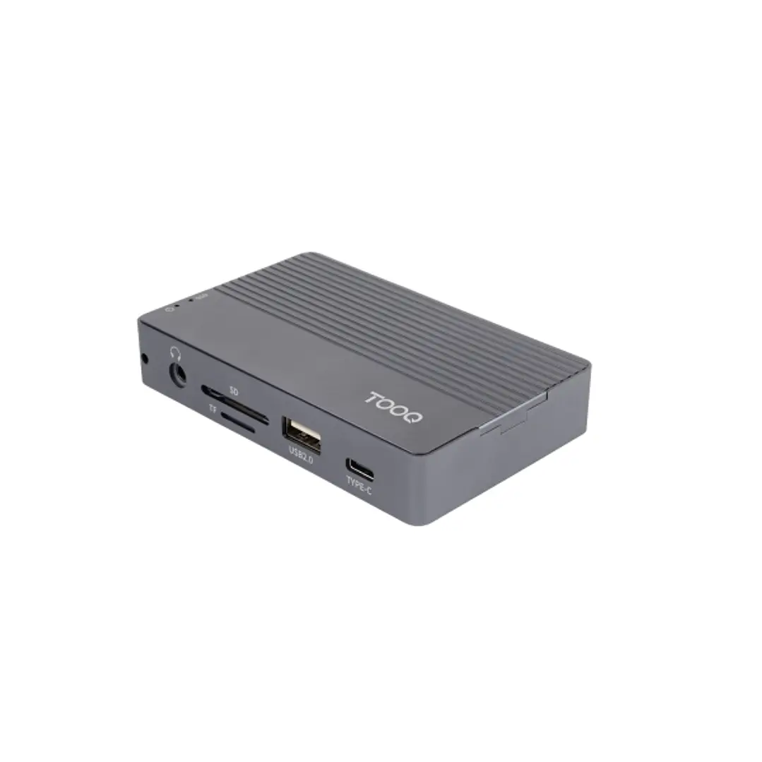 Tooq TQE-2242G Caja Externa M.2 NVME PCIe USB3.1 Gen2 Aluminio - Color Gris + Dock 10 en 1 - 1xHDMI 2.0 4K@60Hz, 1xRJ45, 1xSD, 1xMicroSD, 1xAudio, 2xU 1