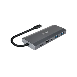 Tooq TQE-2241G Caja Externa M.2 NVME PCIe USB3.1 Gen2 Aluminio - Color Gris + Dock 6 en 1 - 1xHDMI 2.0 4K@60Hz, 2xUSB-A 3.0, 1xUSB-C, 1xUSB-C PD 100W