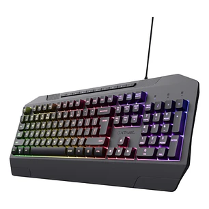 Trust Gaming GXT 836 Evocx Teclado Gaming USB - 12 Teclas Multimedia - Antighosting - Iluminacion LED - Color Negro