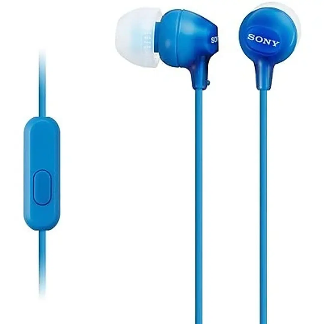 Sony MDR-EX15AP Auiculares con Microfono In?Ear con Cable - Iman de Neodimio - Conexion Jack 3,5mm - Cable 1,2m - Color Azul 1