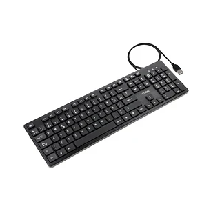 Tooq TQK-2003-B Teclado USB - Teclas Silenciosas - Cable 1.35m - Disposicion QWERTY ES - Color Negro