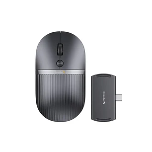 ProtoArc Hubmouse Raton Inalambrico con Hub USB - Bluetooth - 2400dpi - Hub 1x USB-C, 1x USB-A, 1x HDMI - Color Negro