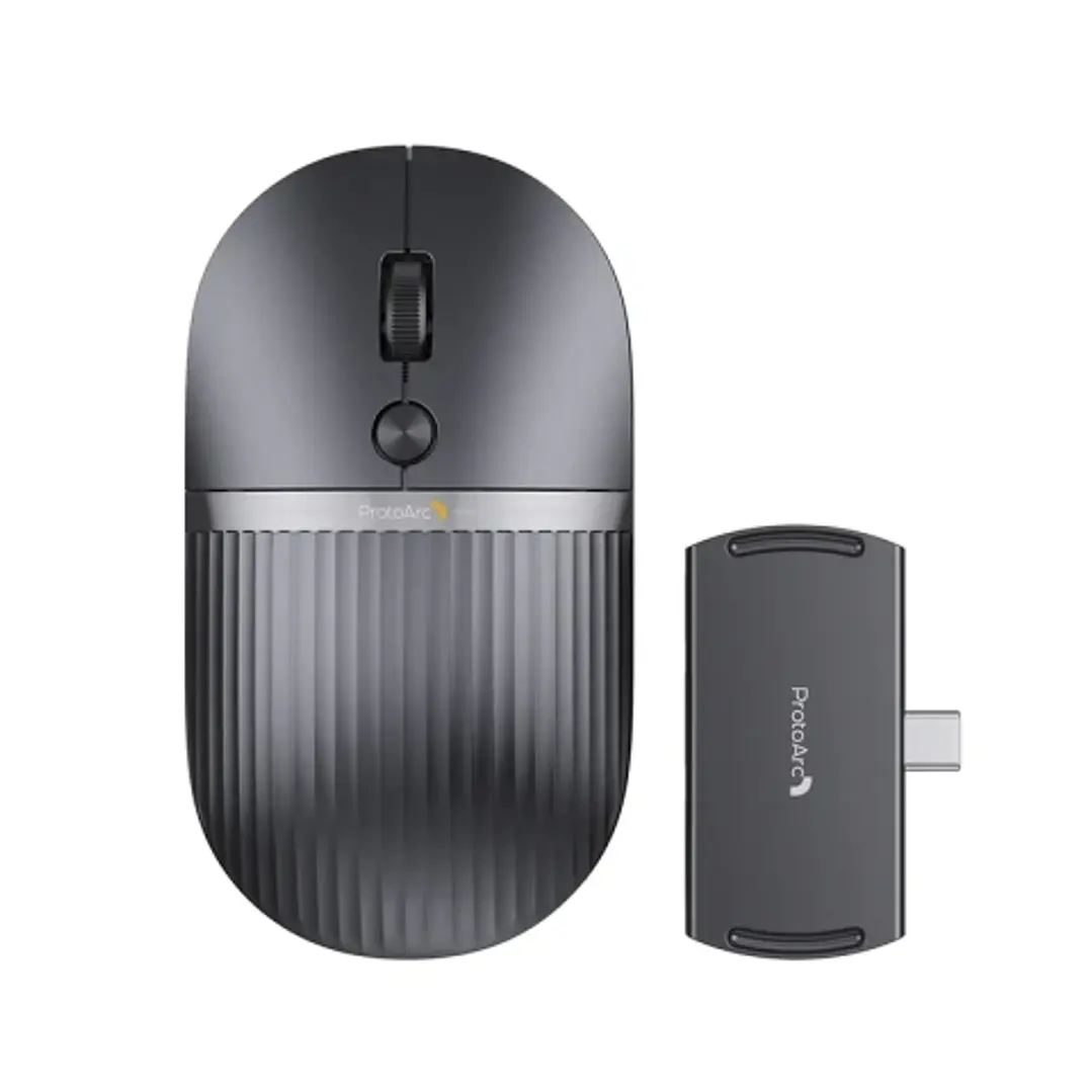 ProtoArc Hubmouse Raton Inalambrico con Hub USB - Bluetooth - 2400dpi - Hub 1x USB-C, 1x USB-A, 1x HDMI - Color Negro 1