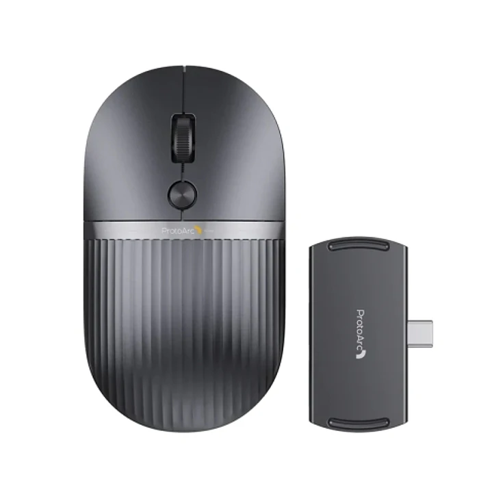 ProtoArc Hubmouse Raton Inalambrico con Hub USB - Bluetooth - 2400dpi - Hub 1x USB-C, 1x USB-A, 1x HDMI - Color Negro 1