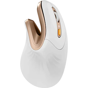 ProtoArc EM11 NL Raton Vertical Ergonomico Inalambrico - 2400 dpi -  Bluetooth + 2.4Ghz - Bateria Recargable - Multidispositivo - Color Blanco