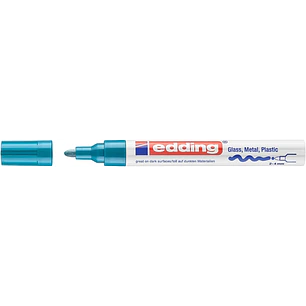 Edding 750 Rotulador Permanente - Punta Redonda - Trazo entre 2 y 4 mm. - Tinta Opaca - Secado Rapido - Color Azul Claro