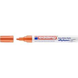 Edding 750 Rotulador Permanente - Punta Redonda - Trazo entre 2 y 4 mm. - Tinta Opaca - Secado Rapido - Color Naranja