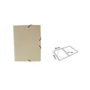 Mariola ECO Carpeta Sencilla de Carton 100% Reciclado - Tamaño Folio - Medidas 34x26cm - Cierre con Goma Elastica - Color Gris