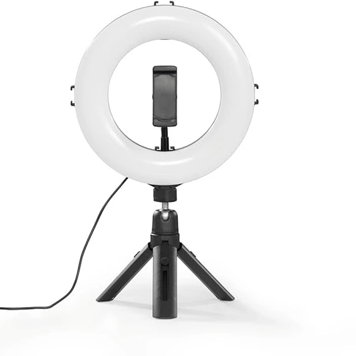 Hama SpotLight Smart 80 II Aro de Luz LED para Smartphones - Diametro 21cm - Temperatura de Color Ajustable 1