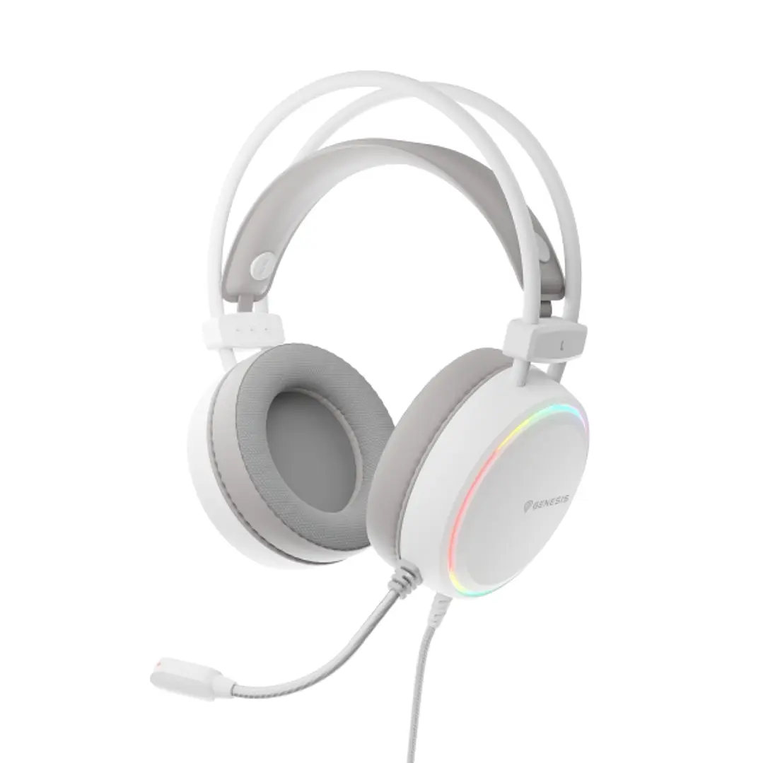 Genesis Neon 613 G2 Auricular Gaming - Altavoz 50mm -  Microfono de Condensador - RGB - Jack 3.5 - Color Blanco 1