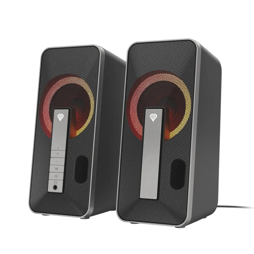 Genesis Hellium 100BT Altavoces 2.0 10W - USB - Bluetooth / Minijack - RGB -  Color Negro 1