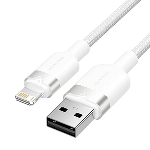 Vention Cable USB-A a Lightning 2.4A - 1m - Trenzado - Color Blanco
