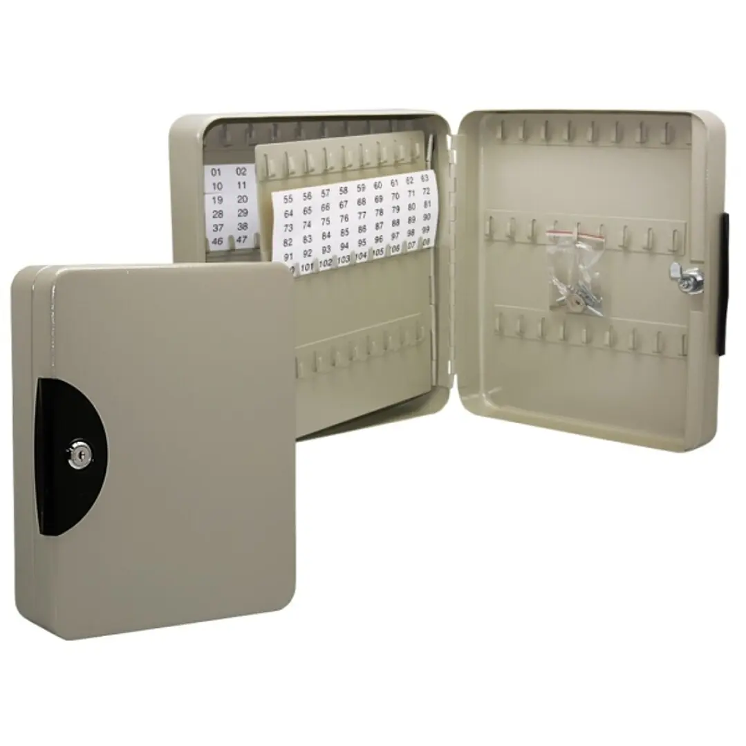 Armario Porta Llaves Metalico con Cierre - 108 Posiciones - Ideal para Oficinas y Almacenes - Organizacion y Acceso Facil  - Color Gris 1