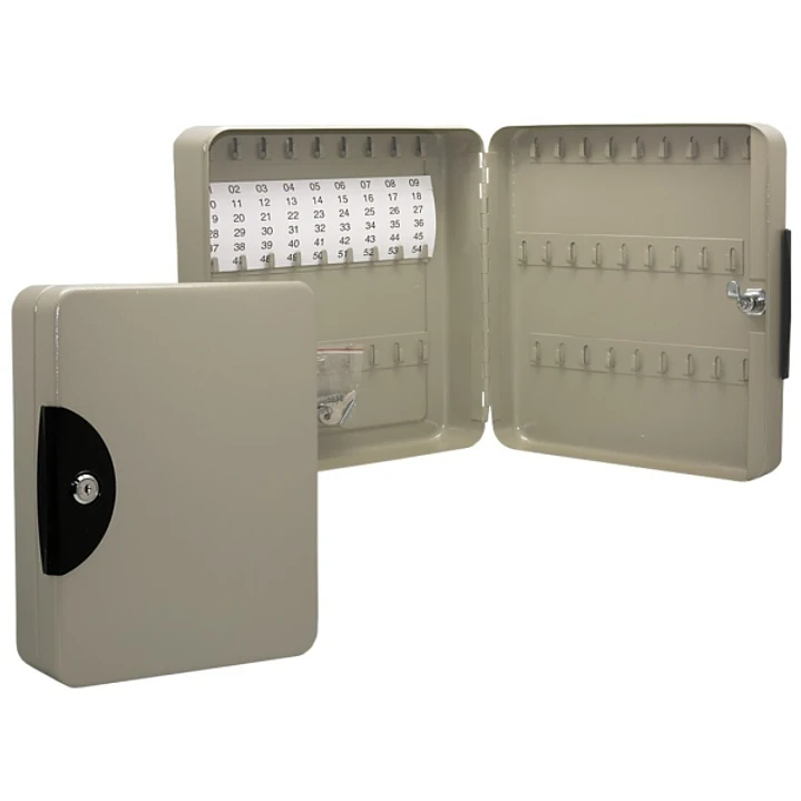 Armario Porta Llaves Metalico con Cierre - 54 Posiciones - Ideal para Oficinas y Almacenes - Organizacion y Acceso Facil  - Color Gris 1