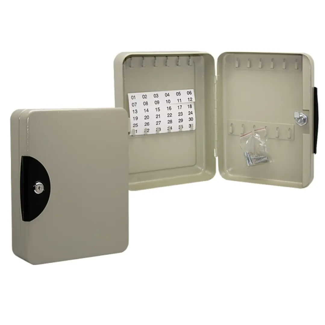 Armario Porta Llaves Metalico con Cierre - 24 Posiciones - Ideal para Oficinas y Almacenes - Organizacion y Acceso Facil  - Color Gris 1