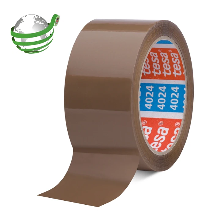 Tesa 4024 PV4 Precinto de Embalar 50mm x 132 Metros - Fabricado en Polipropileno - Adhesivo Acrilico con un 65% de Base Biologica - Desenrollado Suave 1