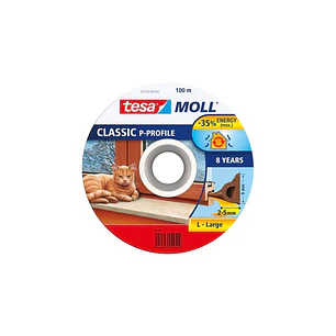 Tesa Moll Classic P-Perfil Burlete para Ventanas Perfil P 100m x 9mm x 4mm - Color Marron