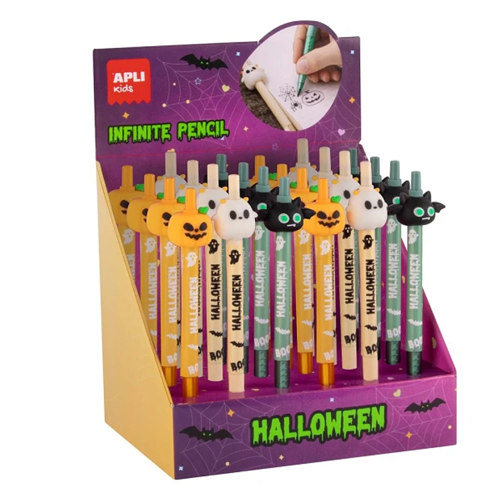Apli Kids Halloween Expositor con 24 Lapices Infinitos - 3 Modelos Diferentes 1
