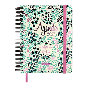Finocam Talkual Plan Agenda - Anual 2027 - 1 Dia por Pagina - 155x217mm - Espiral Doble - Tapa Dura - Goma Elastica - Papel de 80g/m2 - Cinta Punto - 