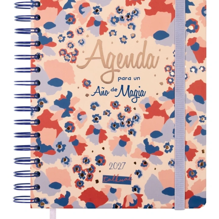 Finocam Talkual Magia Agenda - Anual 2027 - 1 Dia por Pagina - 155x217mm - Espiral Doble - Tapa Dura - Goma Elastica - Papel de 80g/m2 - Cinta Punto - 1