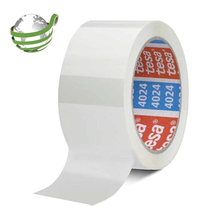 Tesa 4024 PV4 Precinto de Embalar 50mm x 66 Metros - Fabricado en Polipropileno - Adhesivo Acrilico con un 65% de Base Biologica - Desenrollado Suave  1