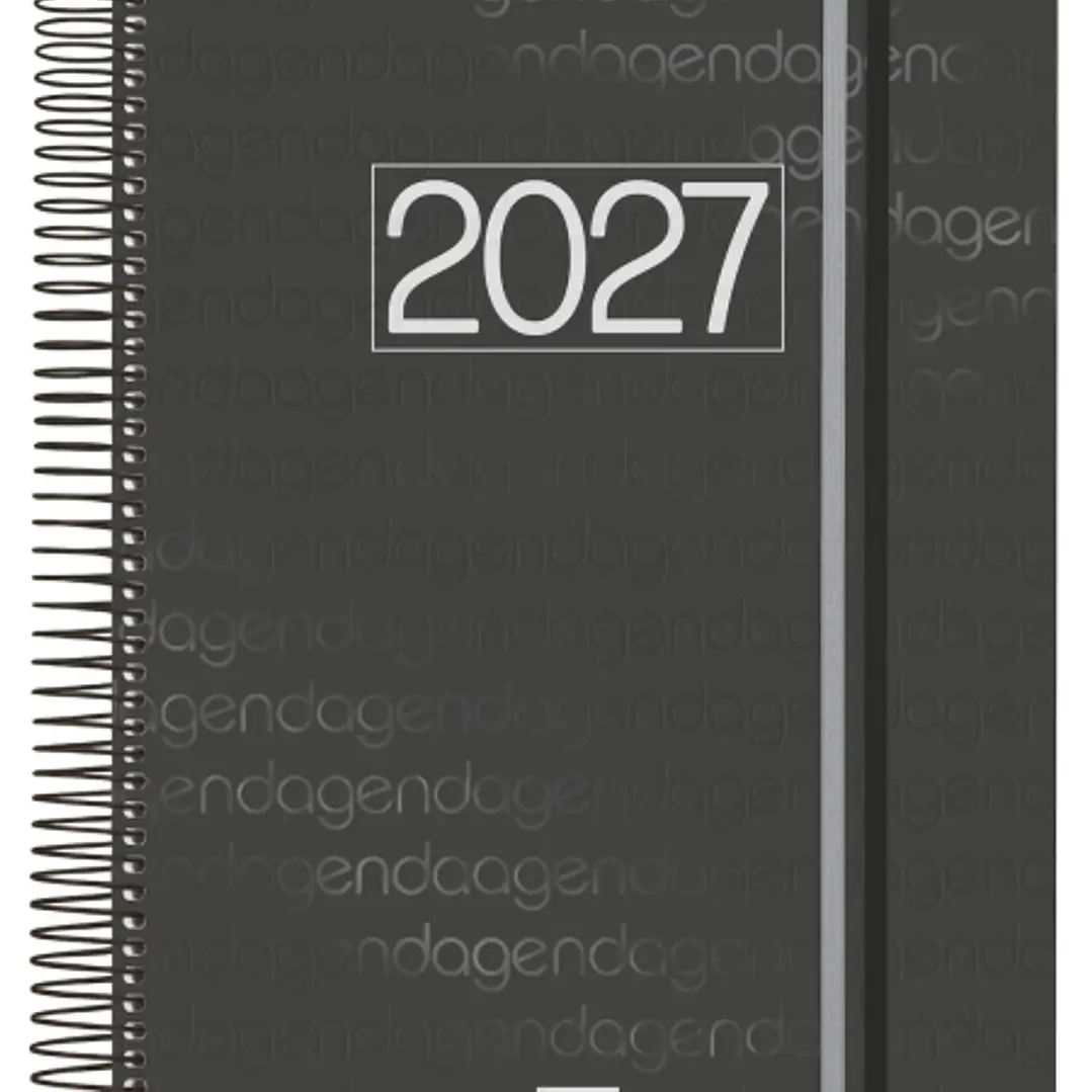 Finocam Espiral Basics Year Agenda - Anual 2027 - 1 Dia por Pagina - Formato E40 - 210x297mm - Espiral - Tapa de Polipropileno - Esquinas Microperfora 1