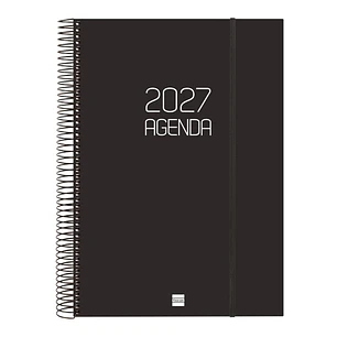 Finocam Espiral Basics Opaque Agenda - Anual 2027 - 1 Dia por Pagina - Formato E40 - 210x297mm - Espiral - Tapa de Polipropileno - Esquinas Microperfo