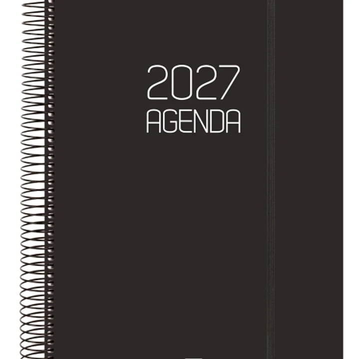 Finocam Espiral Basics Opaque Agenda - Anual 2027 - 1 Dia por Pagina - Formato E40 - 210x297mm - Espiral - Tapa de Polipropileno - Esquinas Microperfo 1