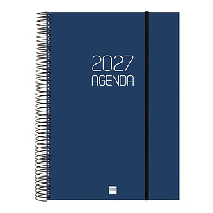 Finocam Espiral Basics Opaque Agenda - Anual 2027 - 1 Dia por Pagina - Formato E40 - 210x297mm - Espiral - Tapa de Polipropileno - Esquinas Microperfo